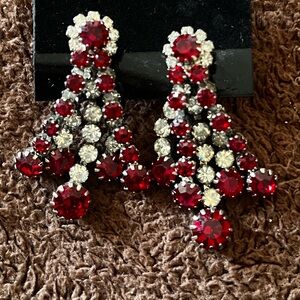 “Crimson Starfall” Kramer vintage earrings